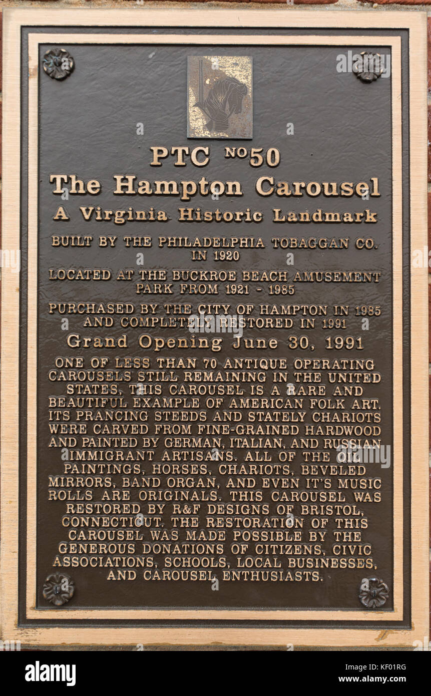 Hampton Karussell Virginia Stockfoto
