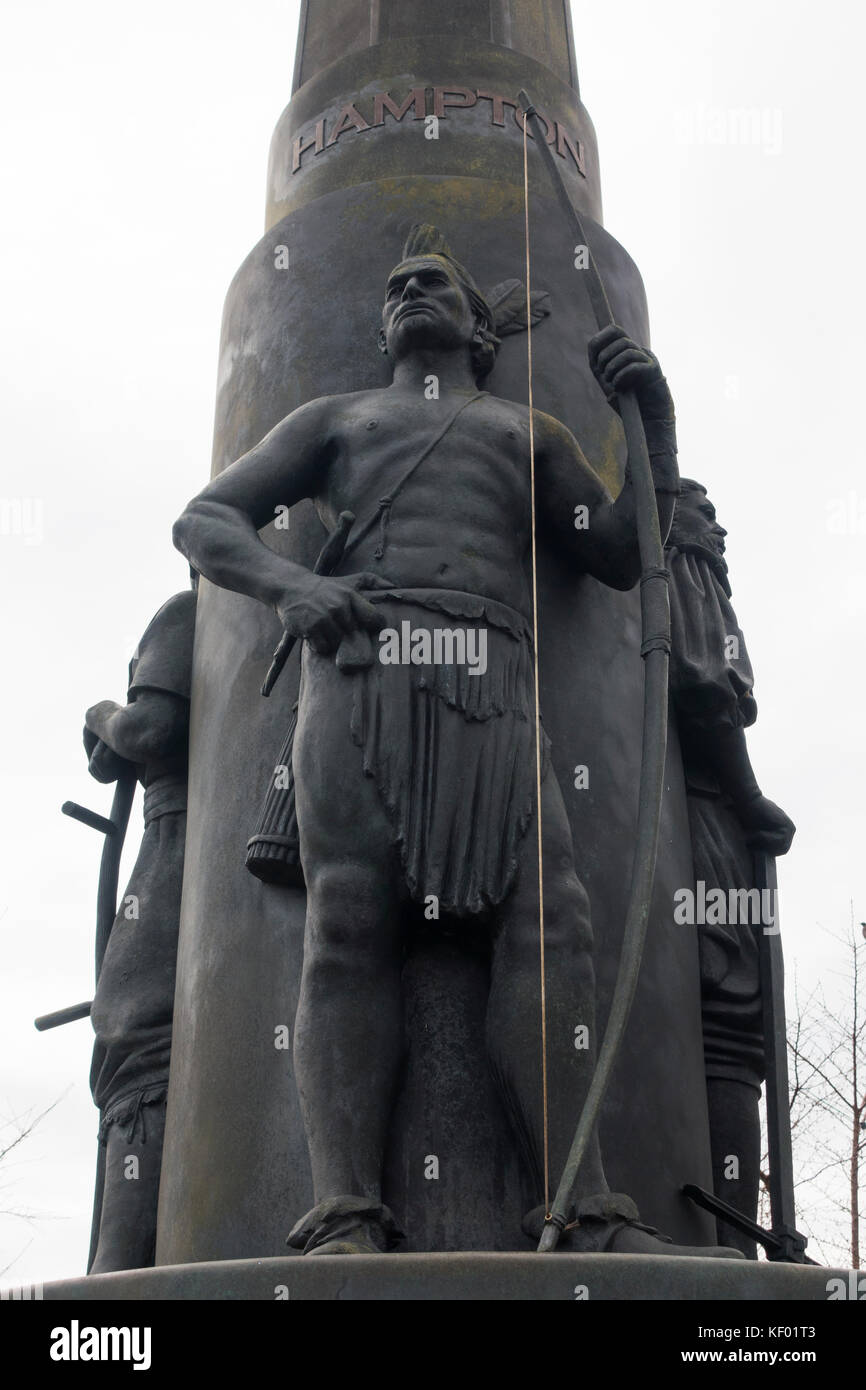 Siedler statue Hampton Virginia Stockfoto