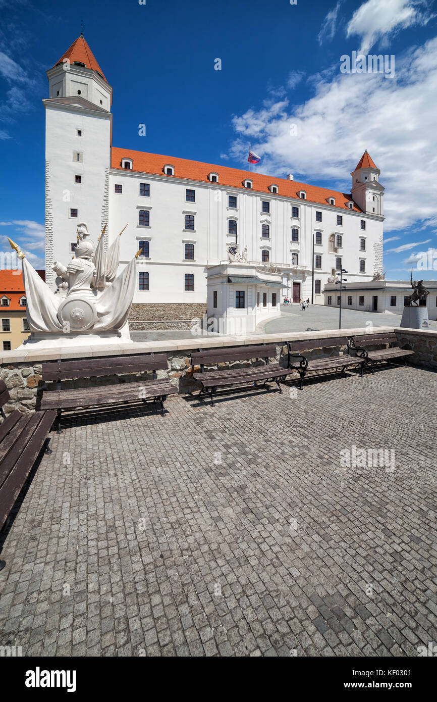 Die Slowakei, Bratislava Burg (bratislavsky hrad), historische Wahrzeichen der Stadt. Stockfoto