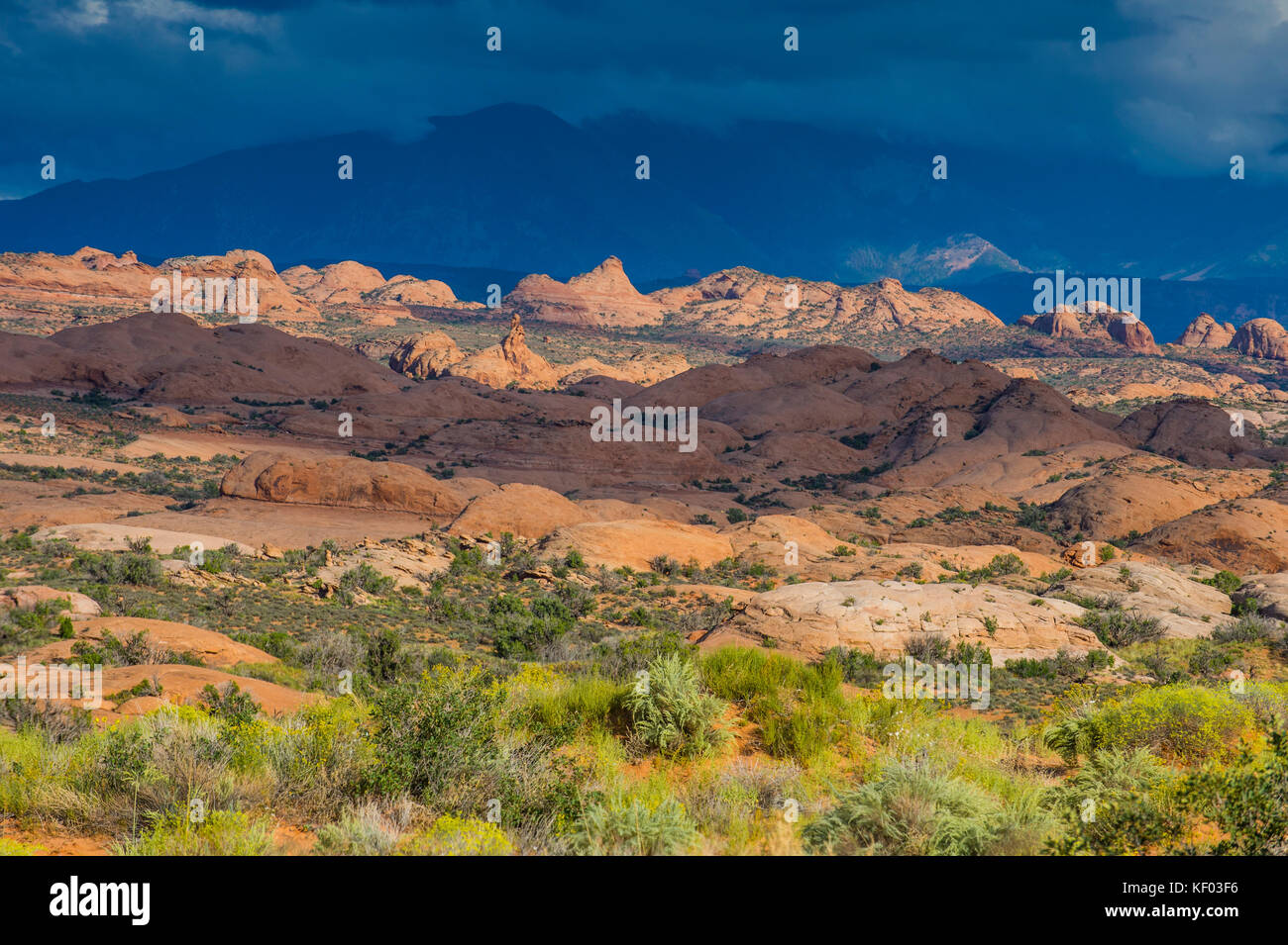 Versteinerte Sanddünen in der Arches National Park, Utah, USA Stockfoto