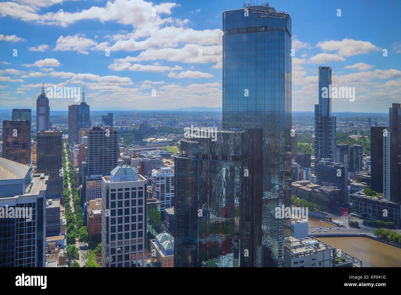 Luftaufnahme der Stadt Melbourne cdb Skyline Stockfoto