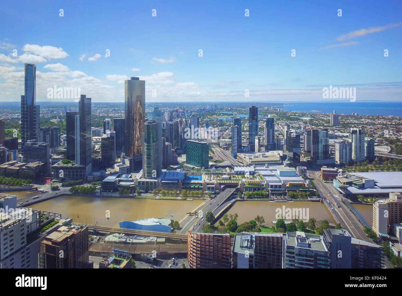 Luftaufnahme der Stadt Melbourne cdb Skyline Stockfoto