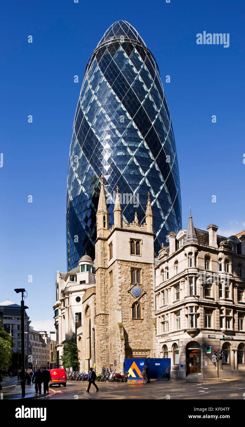 Kirche von St Andrew Undershaft, St Mary Axe, London, 11. Juli 2012. Digitales Foto von James O Davies (1966-). 1894 London Gebäude handeln Stockfoto