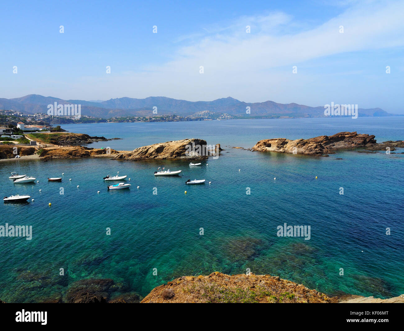 Landschaft der Strände in El Port de la Selva, Costa Brava, Girona, Spanien Stockfoto