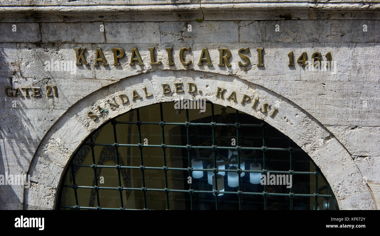 Eingang des Grand Bazaar (Kapaliçarsi), Gate 21. Istanbul. Die Türkei. Stockfoto