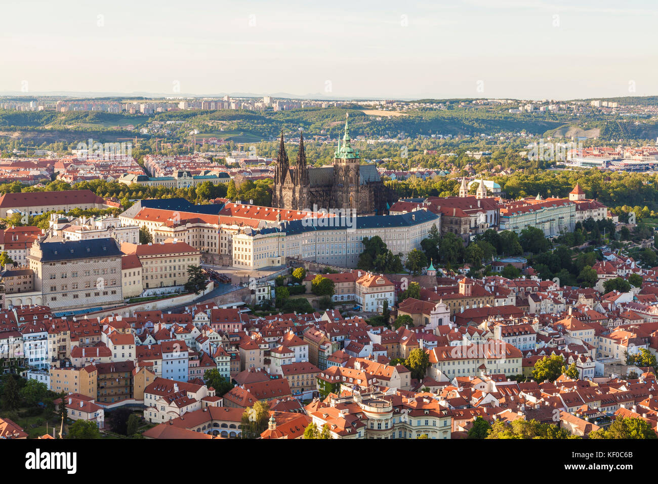 Tschechien, Prag, Stadtansicht, Kleinseite, Hradschin, Burg mit Veitsdom, St.-Veits-Dom Stockfoto