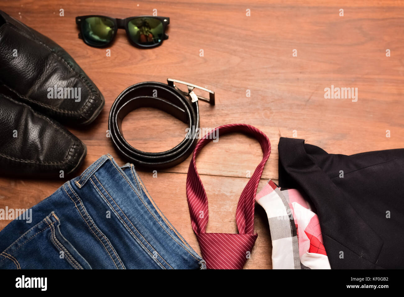 Nahaufnahme der männlichen Mode Bekleidung Stockfoto