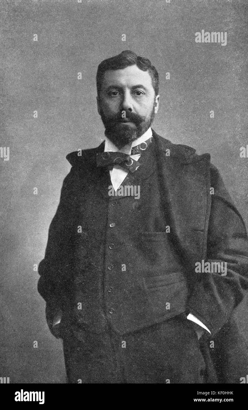 Richard D'Oyly Carte, Portrait. Gründer der D'Oyly Carte Company (aka 'Mr D'Oyly Carte Opera Company'), die Gilbert & Sullivan's komische Opern durchzuführen. Mai 1844 - April 1901 Stockfoto