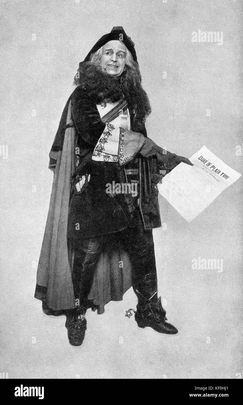 Henry A. Lytton als Herzog von Plaza-Toro in "die Gondolieren' von Gilbert und Sullivan. Britischer komischer Schauspieler vom 3. Januar 1865-15. August 1936. Schöpfer der führenden Gilbert und Sullivan rollen. Stockfoto
