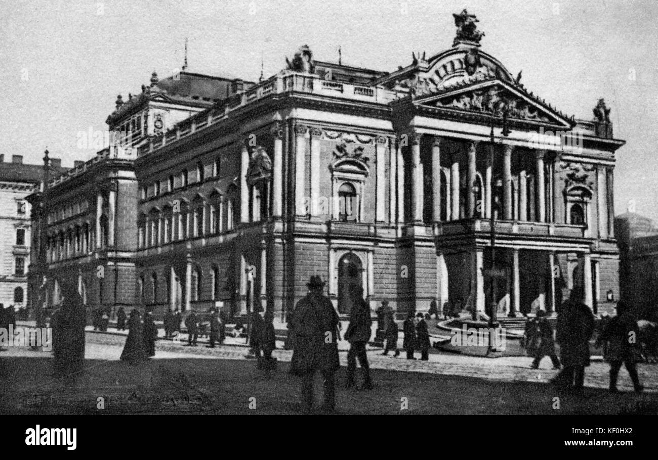 Tschechische Nationaltheater in Brno, wo Oper "Jenufa" von Janacek zum ersten Mal (21 Januar 1904) durchgeführt wurde. Stockfoto