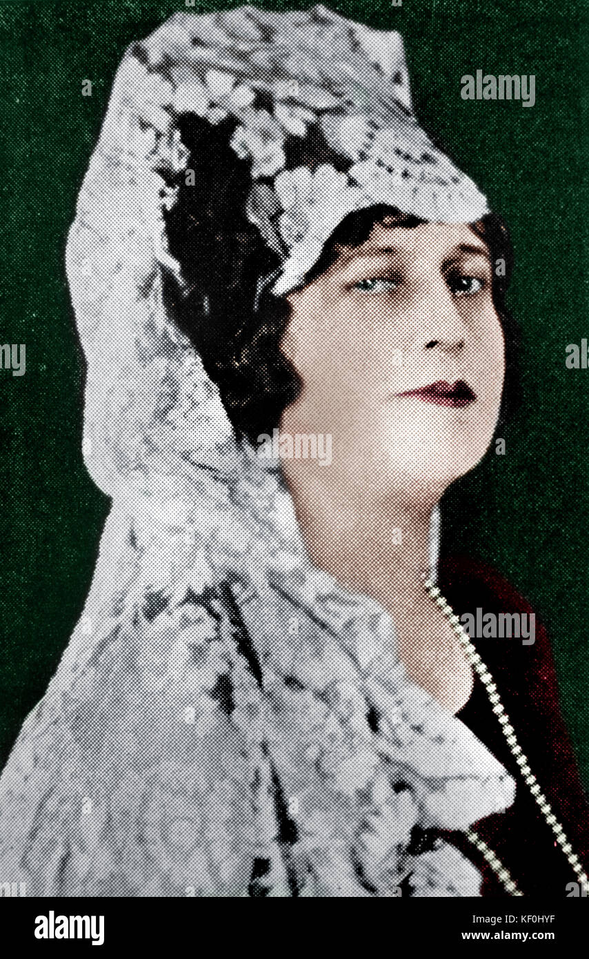 Florence Foster Jenkins, US-amerikanische Sängerin. Eingefärbte Version. Stockfoto