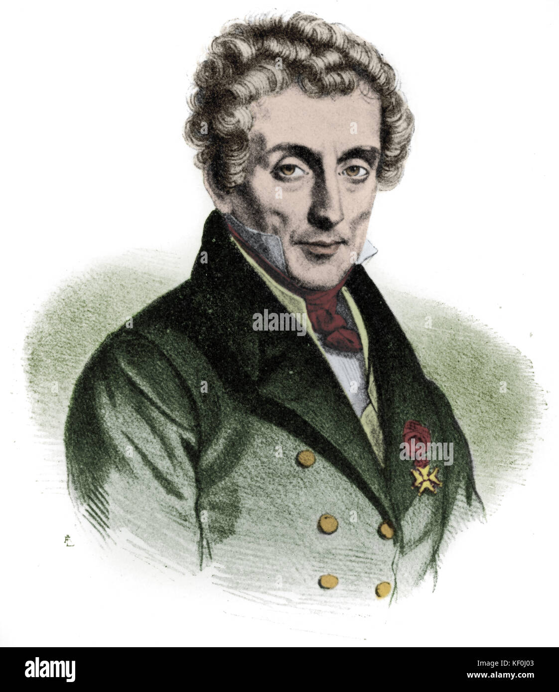 Luigi Cherubini portrait. Italienischer Komponist (1760-1842). Eingefärbte Version. Stockfoto