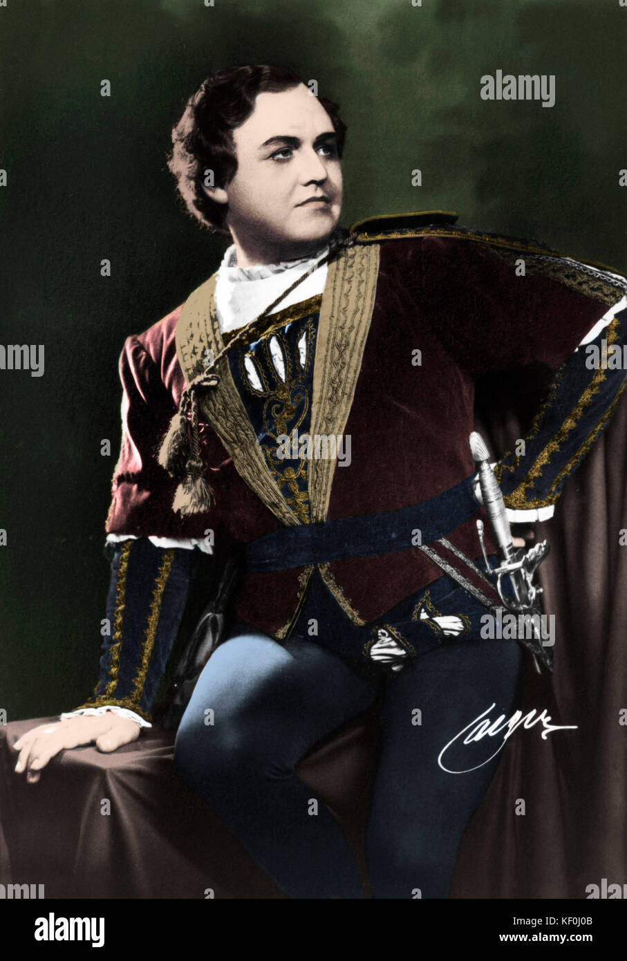 Jussi Bjorling in der Rolle des Faust. Schwedische Tenor 1911-1960. Eingefärbte Version. Stockfoto