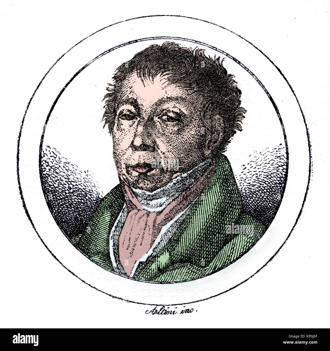 Luigi's Marchesi portrait. Italienischer kastrat Sänger 8 August 1754 - 14. Dezember 1829. Eingefärbte Version. Stockfoto