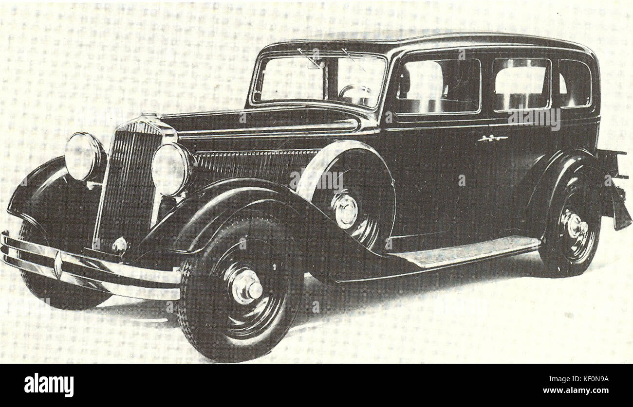 Die Fiat 524 L Serie 2 Limousine, ein Automodell aus dem Jahr 1933, das für sein elegantes Design und seine fortschrittliche Technik für seine Zeit bekannt ist. Sie verfügt über eine klassische Limousine und war Teil der Fiat-Reihe Mitte der 1930er Jahre. Stockfoto