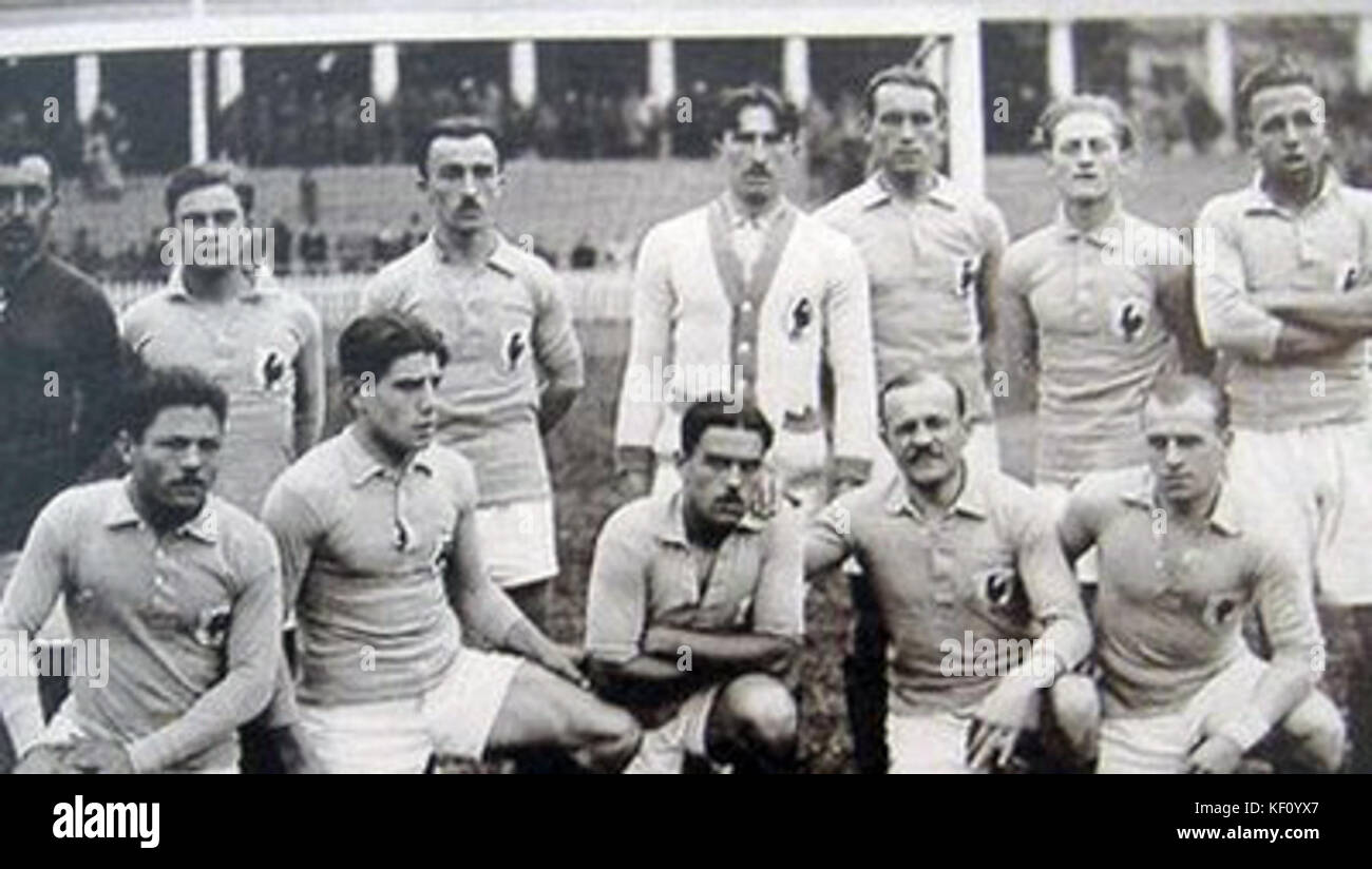 Französische Fußballnationalmannschaft Olympische Spiele 1920 Stockfoto