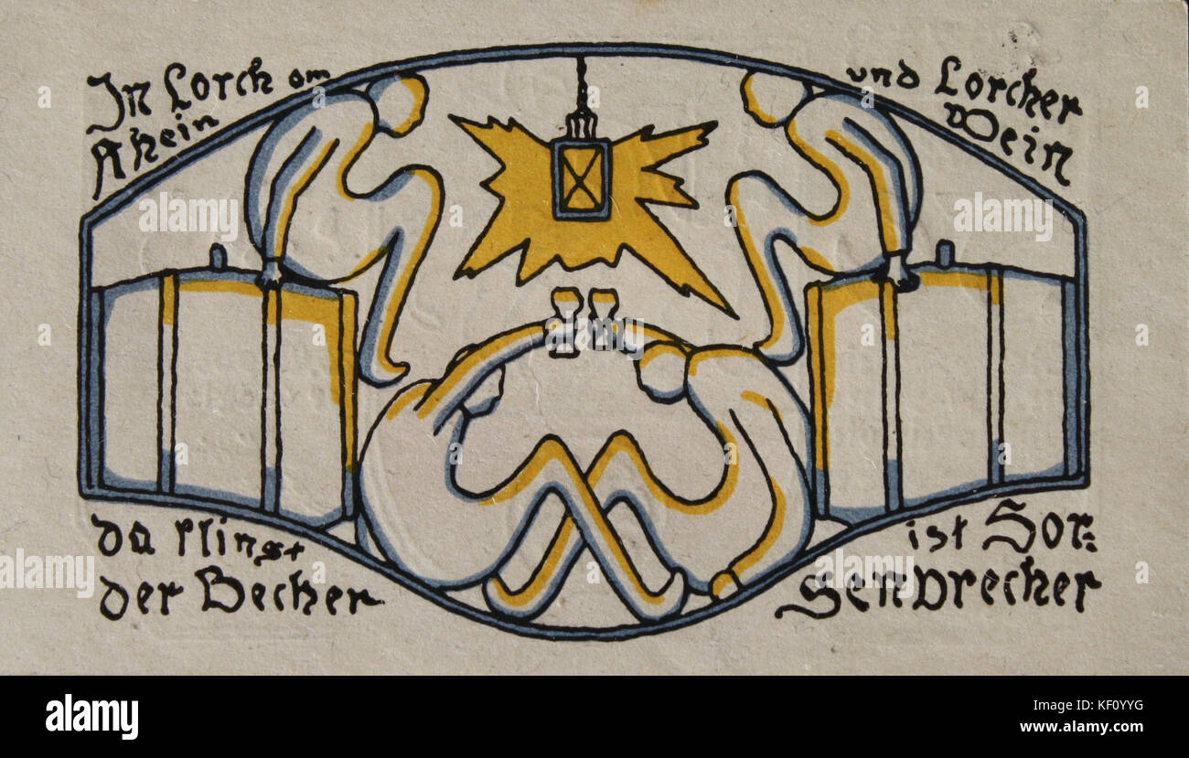 Notgeldschein Freistaat Flaschenhals, 05. Stockfoto