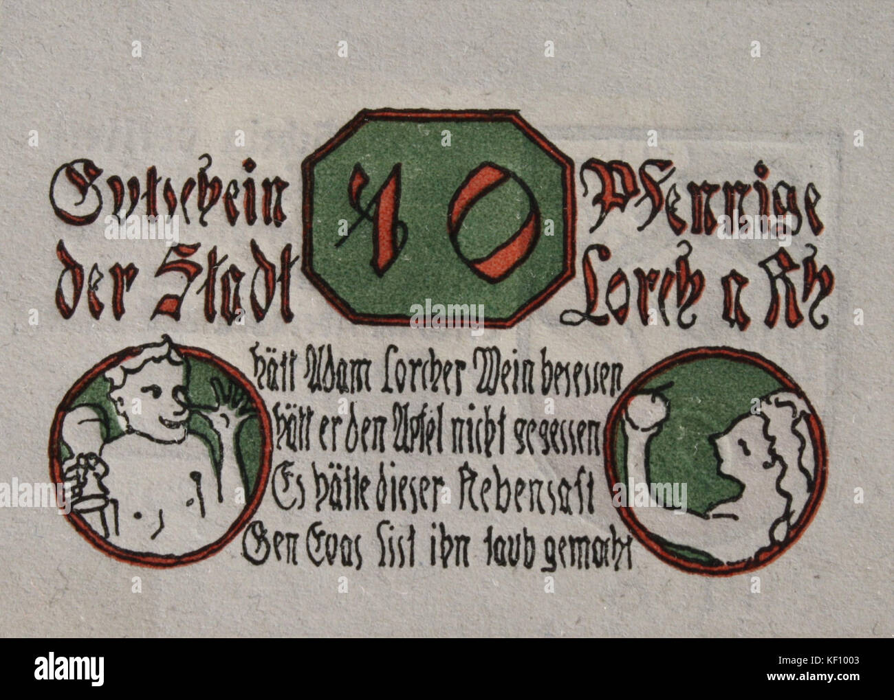 Notgeldschein Freistaat Flaschenhals 11. Stockfoto