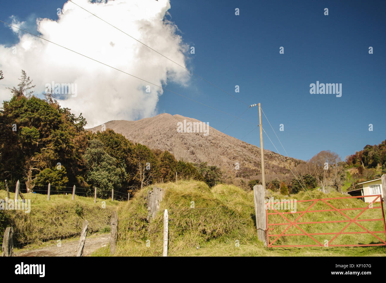 Turrialba Vulkan während des Ausbruchs Stockfoto
