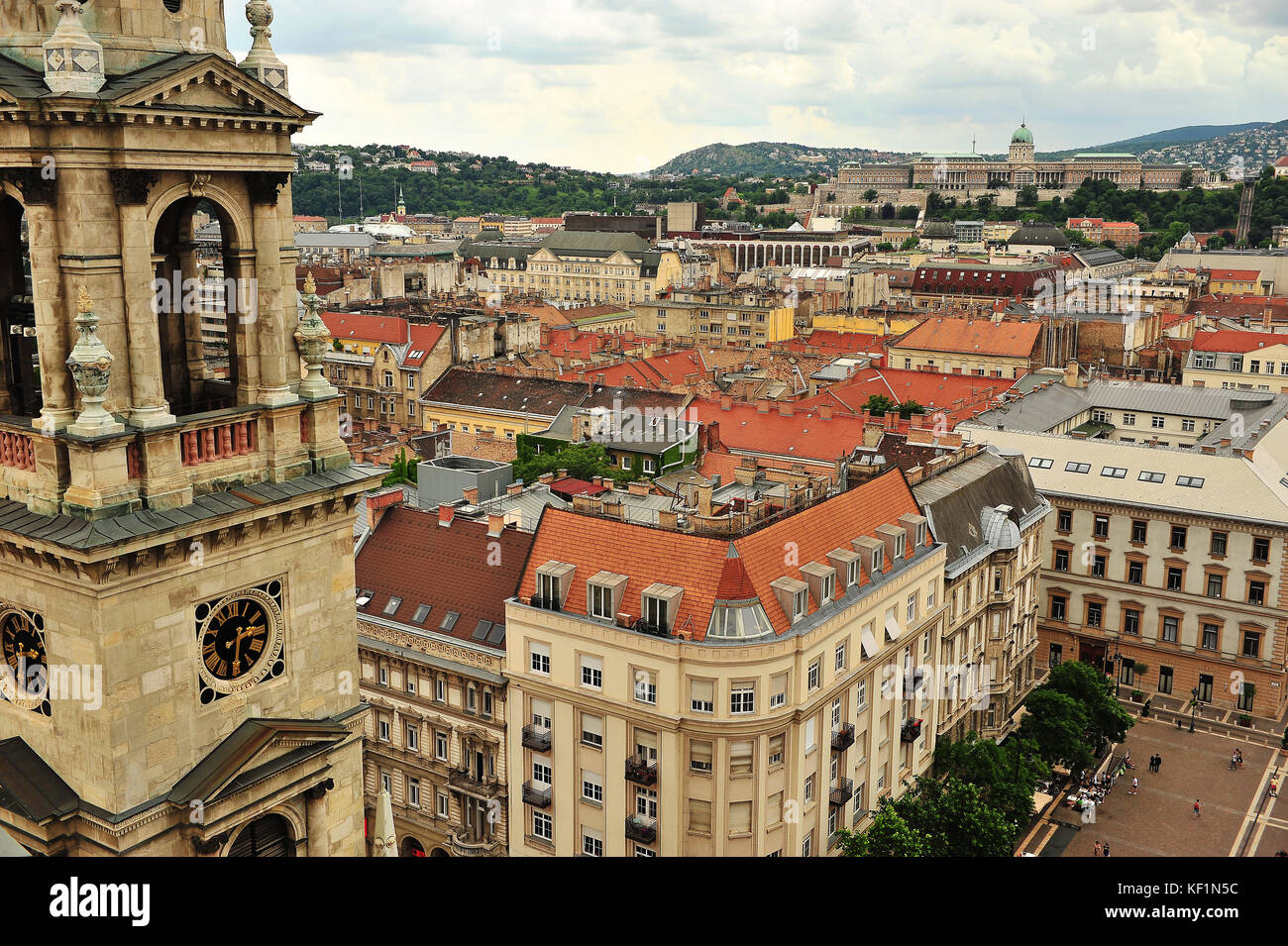 Blick von oben auf die Altstadt von Budapest, Ungarn Stockfoto