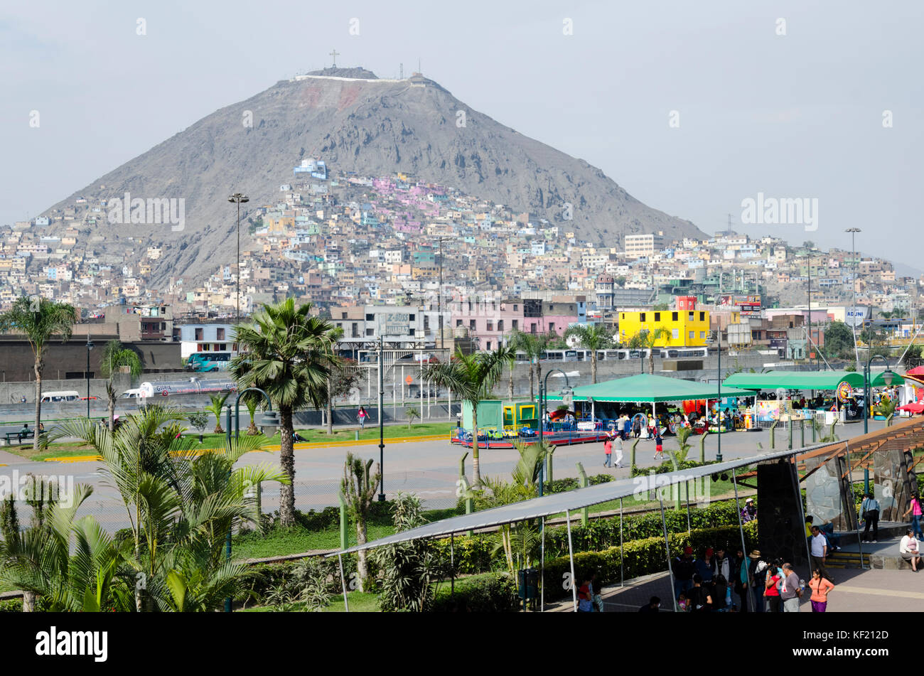 San Cristobal Hügel/Cerro San Cristobal. Lima, Peru. Stockfoto