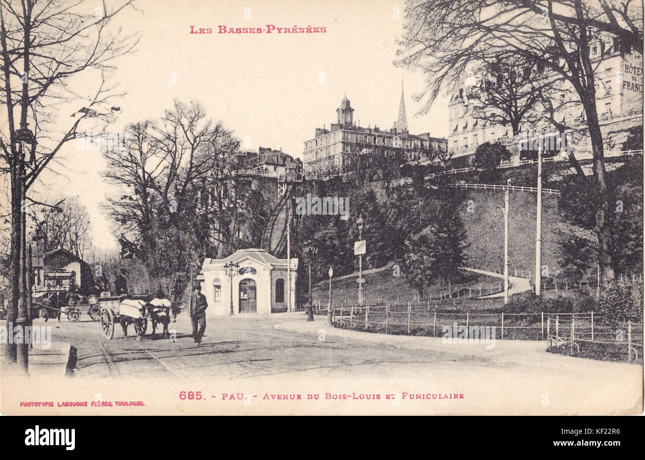 Labouche 685 PAU Avenue du Bois Louis et Funiculaire Stockfoto