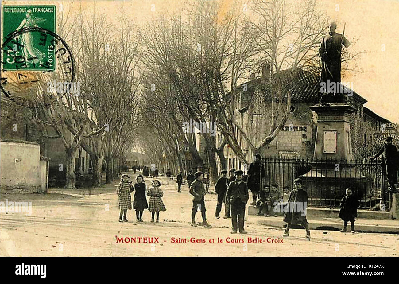Monteux Heiligen Gens et le Cours Belle Croix Stockfoto