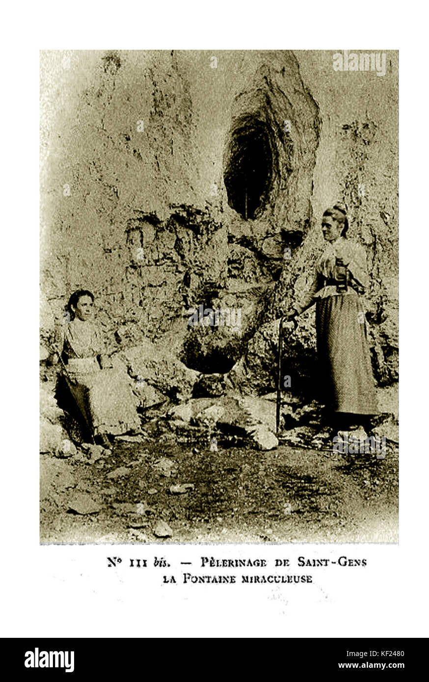 Le Beaucet Fontaine mraculeuse de Saint Gens Stockfoto