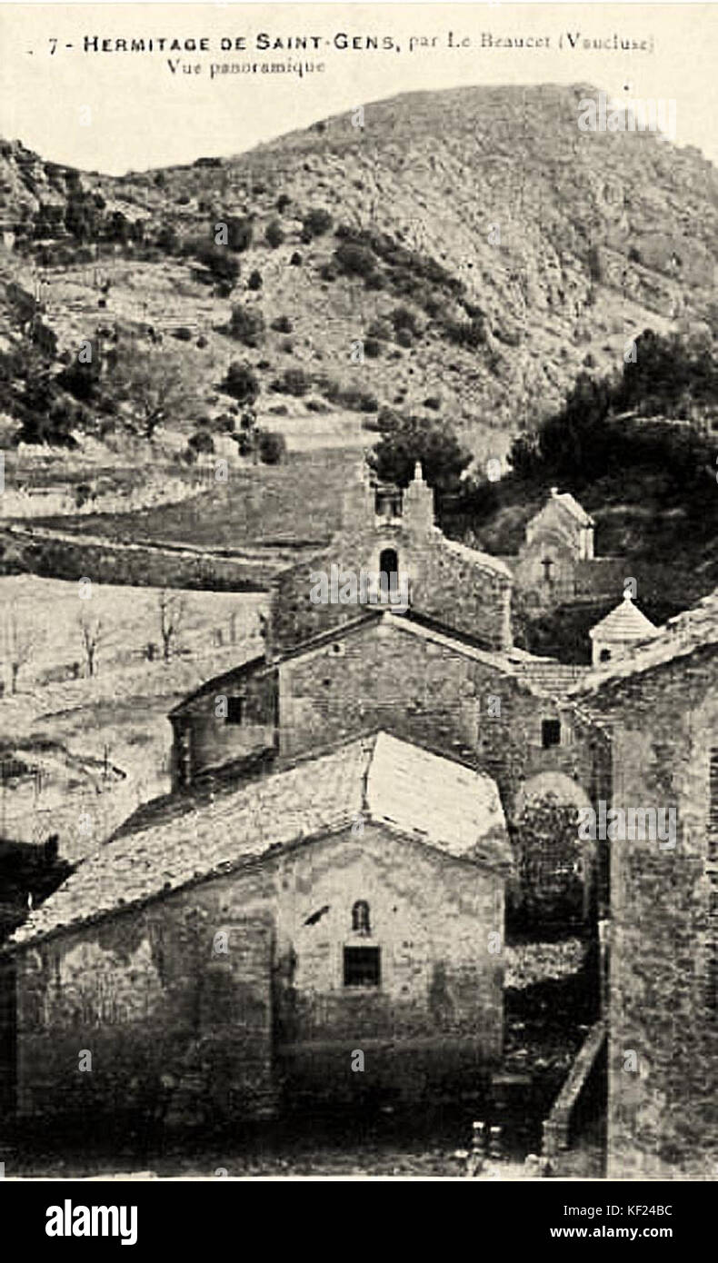 Le Beaucet Vue Panoramique du Sanctuaire de Saint Gens Stockfoto