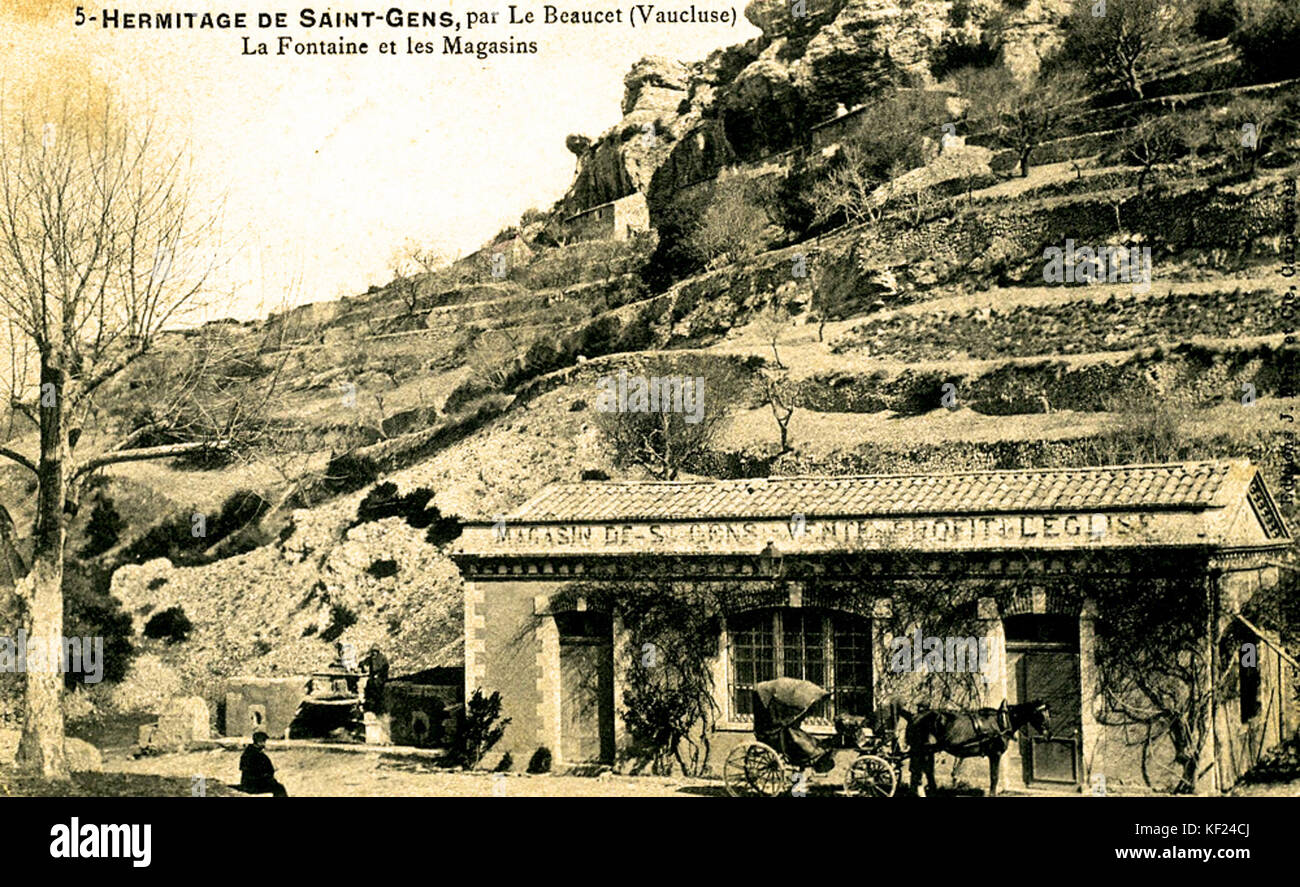 Le Beaucet Ermitage de Saint Gens et son Magasin Stockfoto