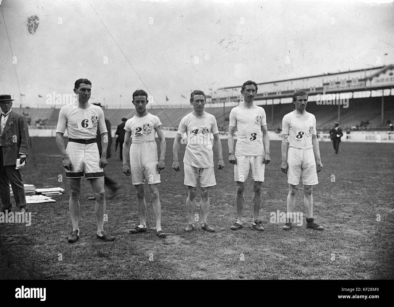 Norman Hallows, Harold Wilson, Joseph Deakin, Archie Robertson und Wilfred Coales 1908 Stockfoto