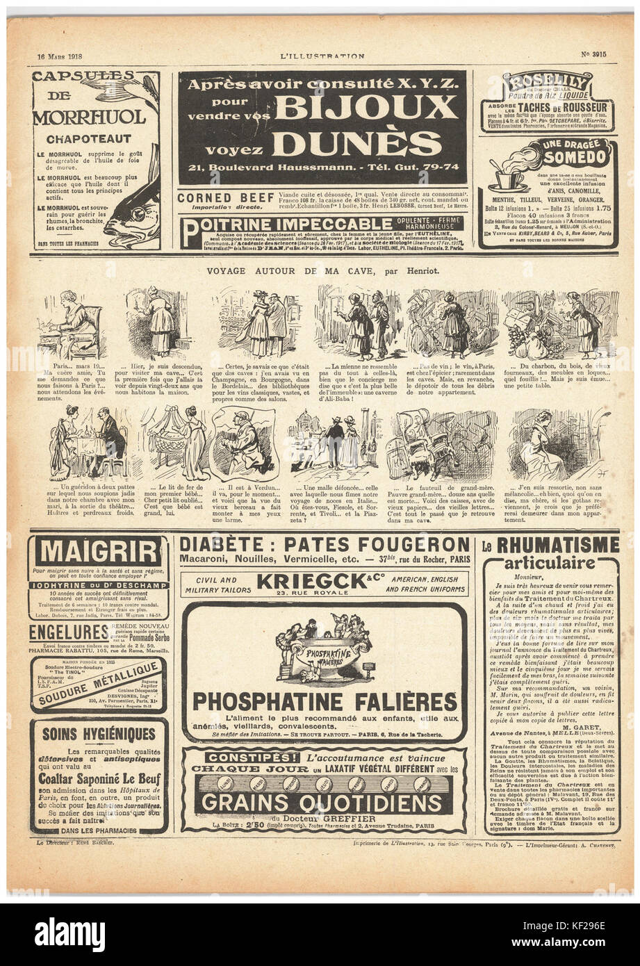 Dieses historische Dokument vom 16. März 1918 zeigt einen Scan des hinteren Umschlags im Inneren. Es spiegelt wahrscheinlich ein Stück Geschichte wider, möglicherweise im Zusammenhang mit Kriegskommunikation, Publikationen oder Nachrichten. Stockfoto