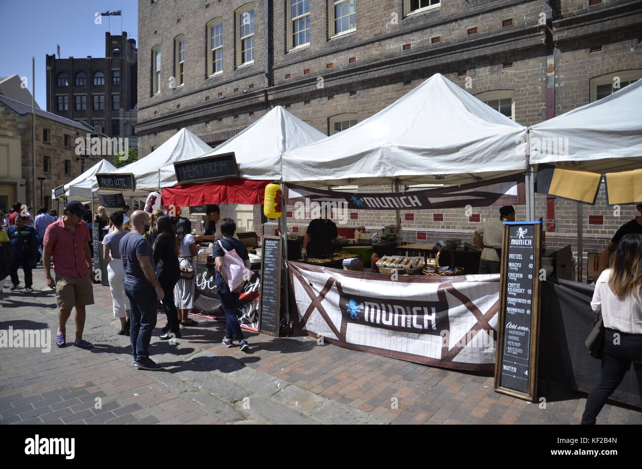 Eine Street Food Market in the Rocks in Sydney, Australien Stockfoto
