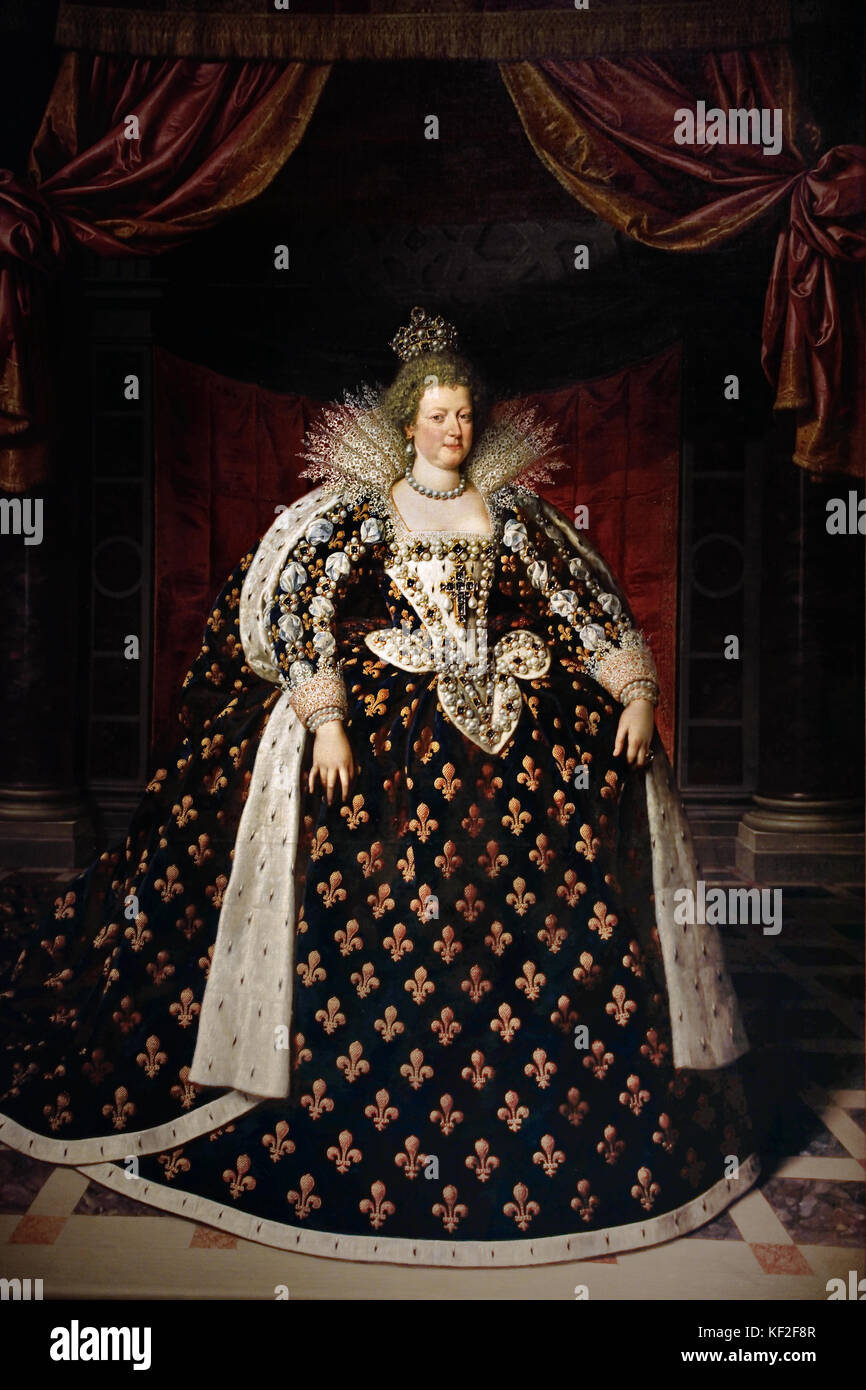 Marie de Médicis reine de Frankreich - Maria de Medici, Königin von Frankreich von Frans Pourbus der jüngeren - Frans II 1610 (1569 - 1622) war ein flämischer Maler Antwerp Flandern Belgien Stockfoto