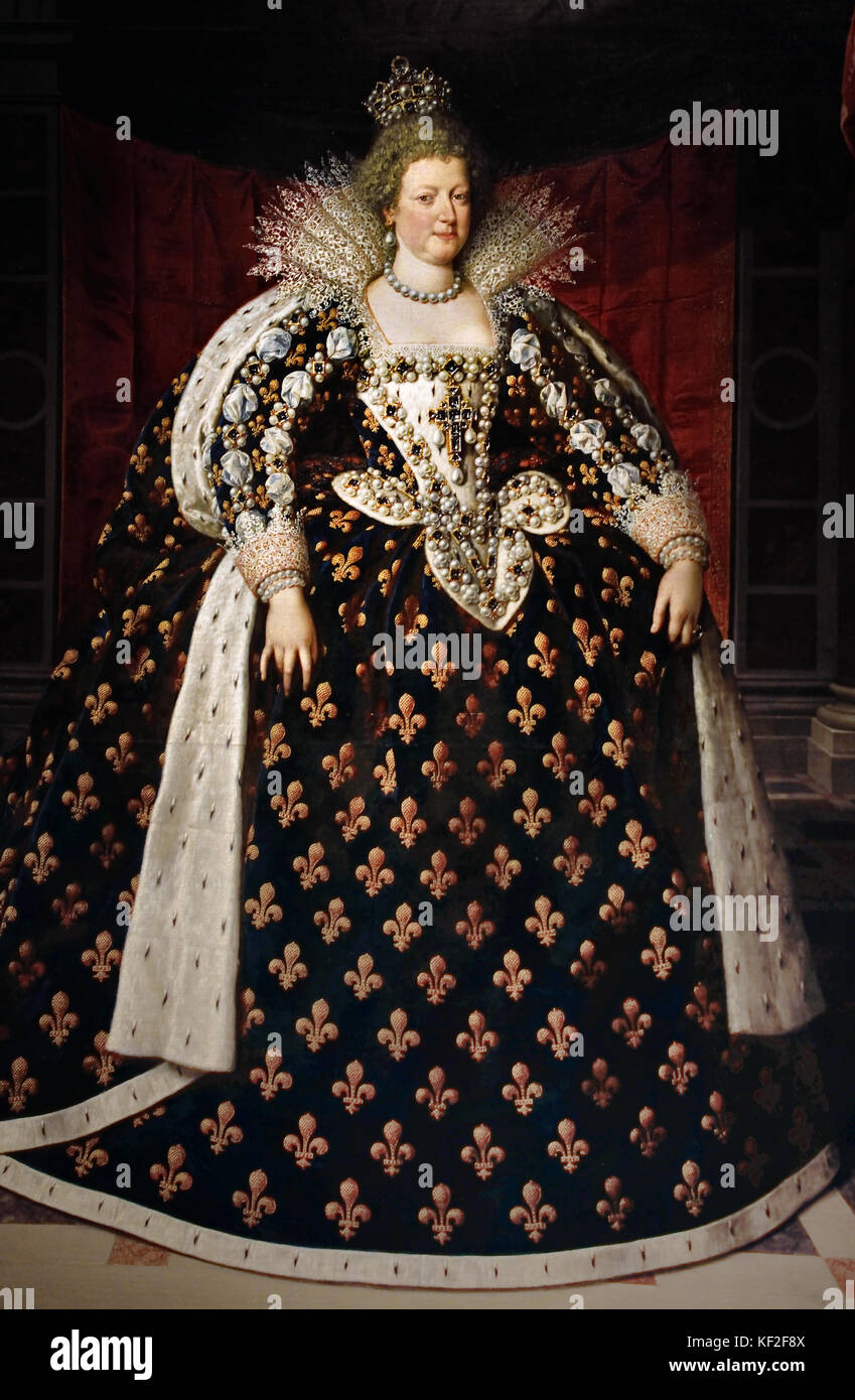Marie de Médicis reine de Frankreich - Maria de Medici, Königin von Frankreich von Frans Pourbus der jüngeren - Frans II 1610 (1569 - 1622) war ein flämischer Maler Antwerp Flandern Belgien Stockfoto