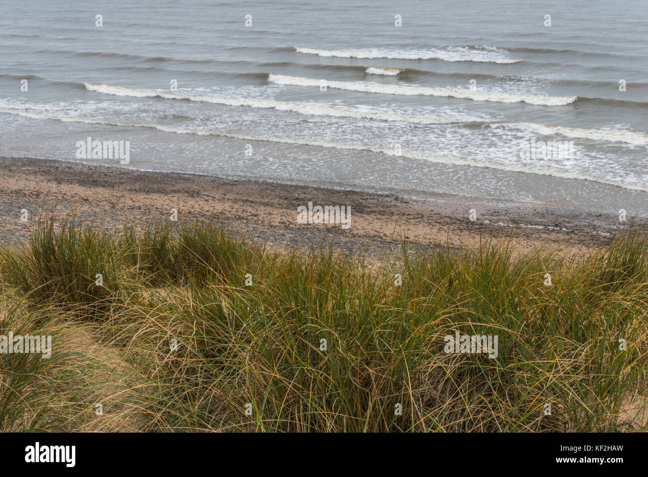 Sanddünen zwischen der englischen Badeorte von Blackpool und St Annes in Lancashire, England, Großbritannien mit Sand, Gras und keine Leute Stockfoto