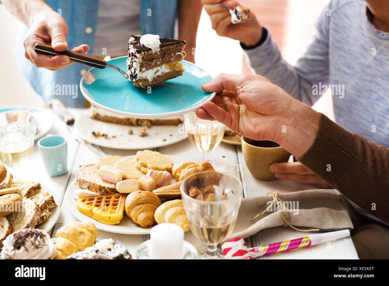 Lecker Geburtstagskuchen Stockfoto