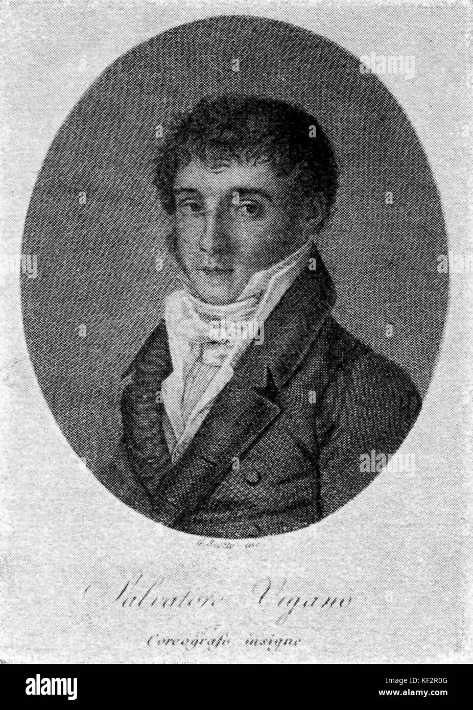 Salvatore Vigano - italienische Choreograph, Tänzer und Komponist, 25. März 1769 - 10. August 1821. Nach einem Stich von 'SG Scotto Zeitraum. Stockfoto