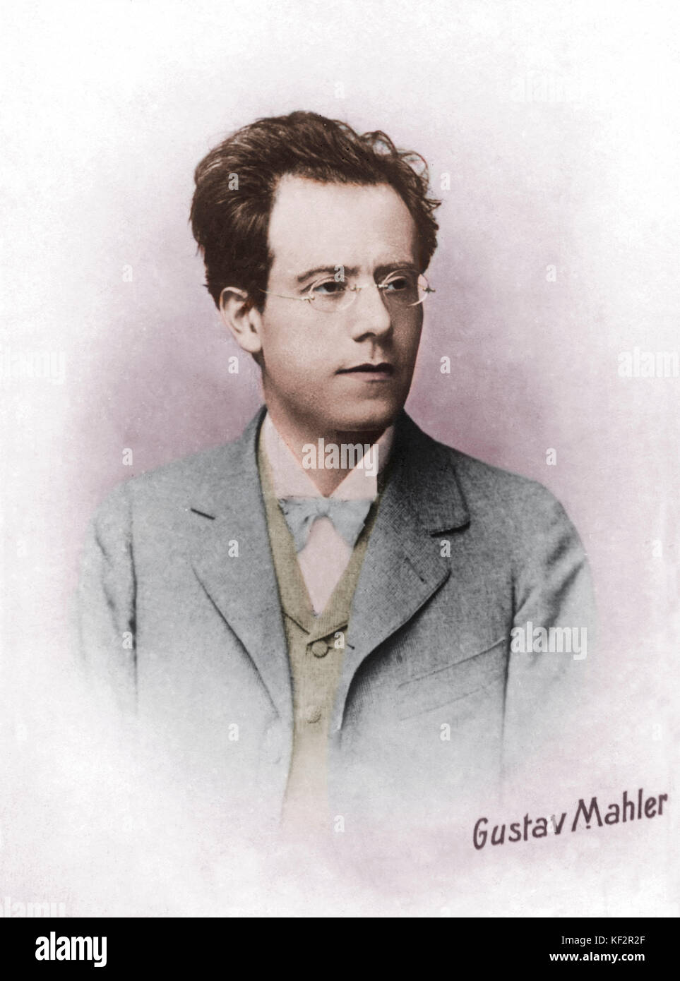 Gustav Mahler portrait österreichische Komponist, 1860-1911. Eingefärbte Version. Stockfoto