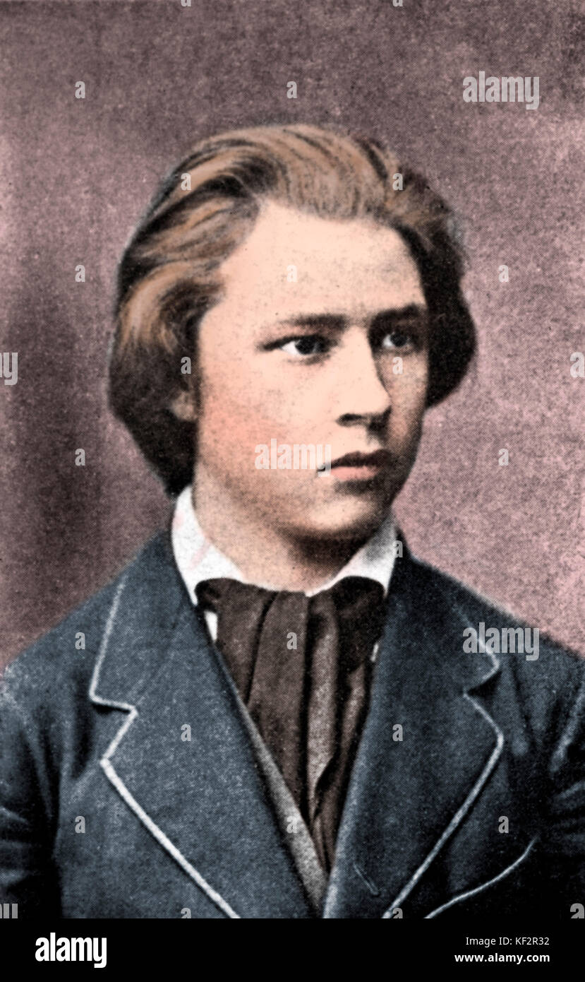 Hugo Wolf im Alter von 17 Jahren österreichischer Komponist 13. März 1860-22 Februar 1903. Eingefärbte Version. Stockfoto