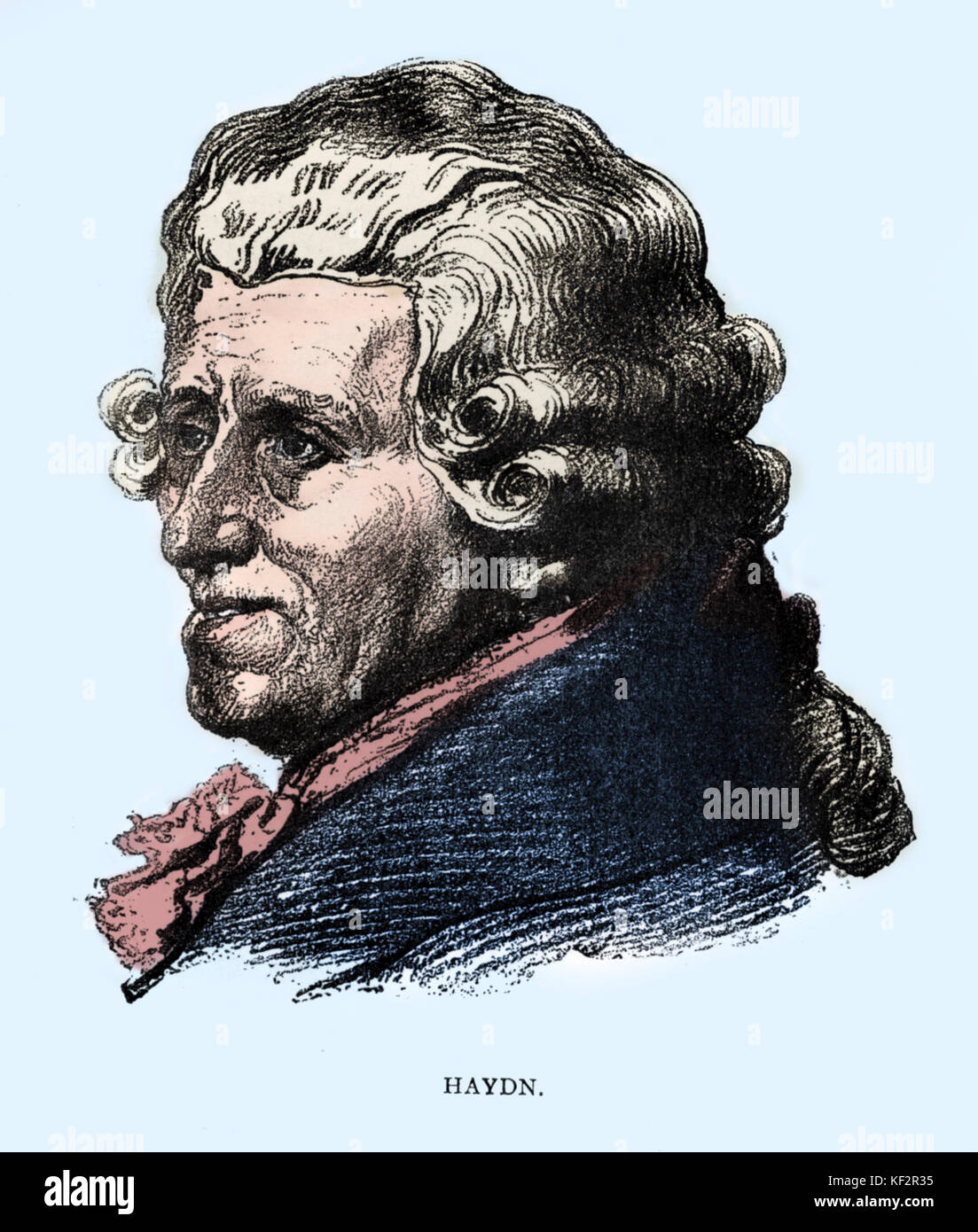 Franz Joseph Haydn, Portrait. Österreichische Komponist 1732-1809. Eingefärbte Version. Stockfoto