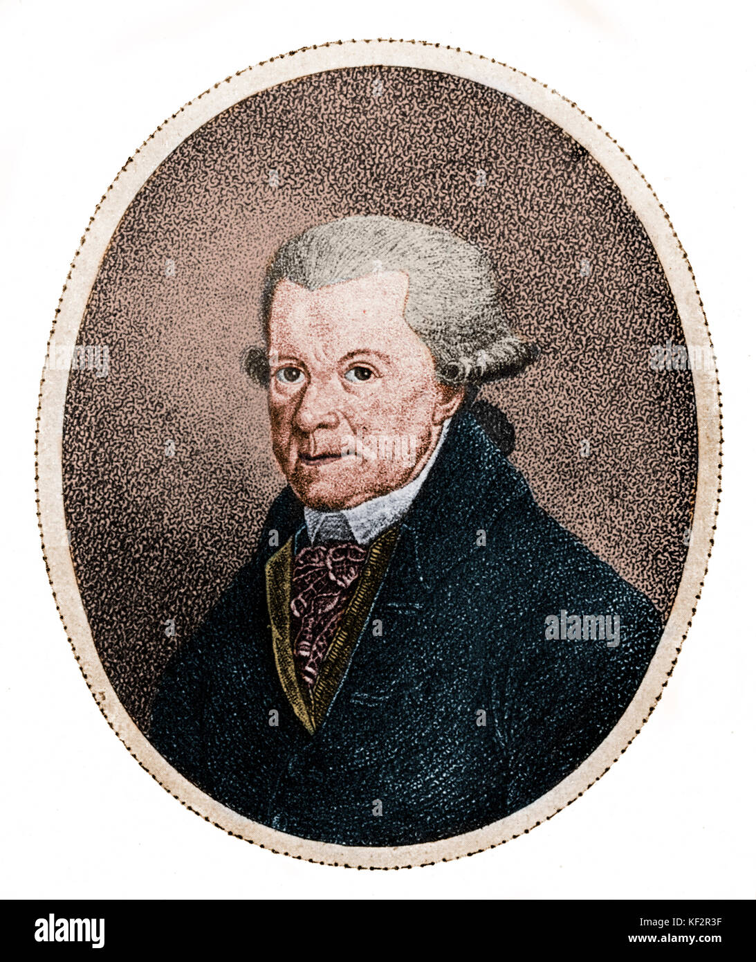 Johann Michael Haydn, Portrait. Der oesterreichische Komponist, 1737-1806. Bruder Franz Joseph Haydn. Eingefärbte Version. Stockfoto