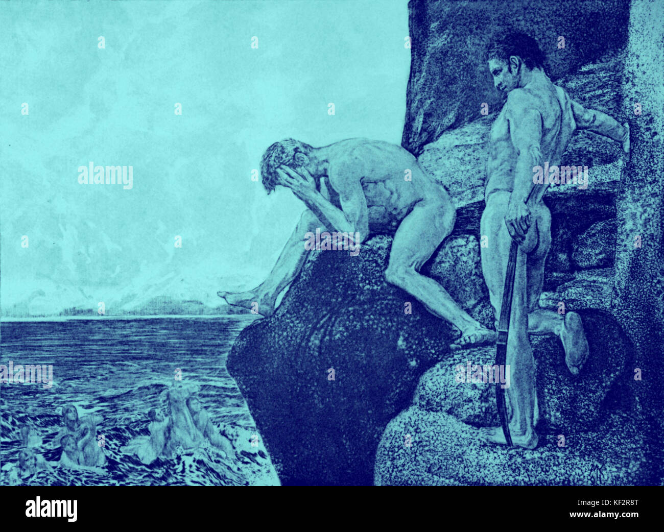 BRAHMS - Max Klinger (1857-1920), Zeichnungen 'Prometheus Unbound'-, 'Brahms, Phantasie" von Brahms' Musik inspiriert. in einer Reihe von Zeichnungen von Klinger Deutsche Komponist (1833-1897) Stockfoto