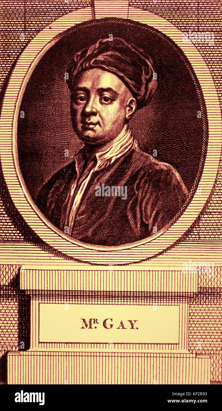 GAY, John Englischer Dramatiker und Dichter (1685-1732). Schrieb das Spiel für die Oper der Bettler Stockfoto