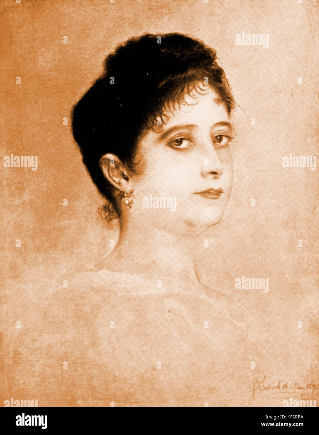 Johann Strauss II Frau Adele Der oesterreichische Komponist, Dirigent und Geiger (1825-1899) Stockfoto