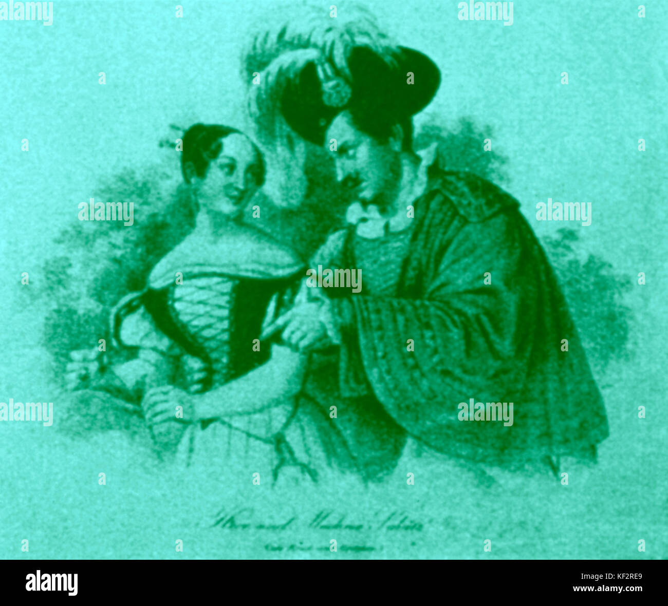 GOETHE - FAUST Madame Berger als "Gretchen"; Eduard Schütz als "Faust" - in der ersten Aufführung von Goethes 'Faust' Stockfoto