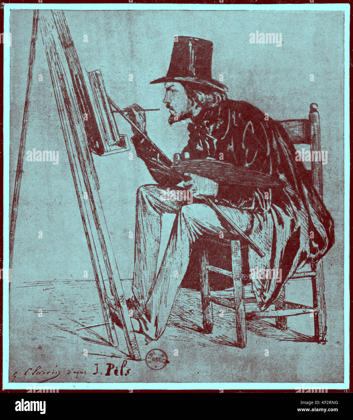 GOUNOD, Charles - Malerei an der Staffelei, die in Rom, Pils" Studio französische Komponist 1818-1893 Stockfoto