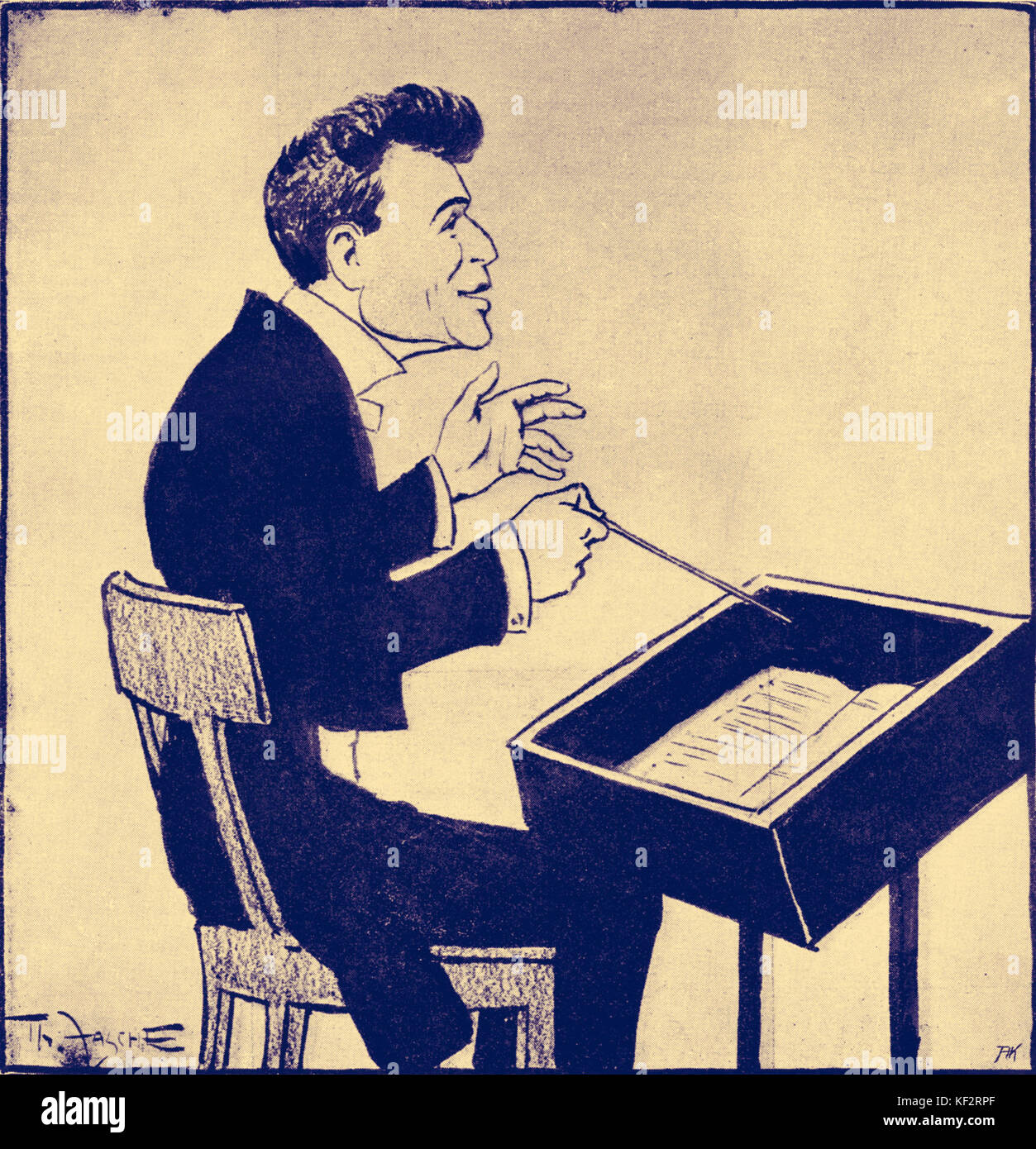 WALTER, Bruno - Durchführung - von Theo Zanche Moderne mit dem Ende von Mahlers Leben. Deutscher Dirigent und Pianist, 1876-1962 Stockfoto