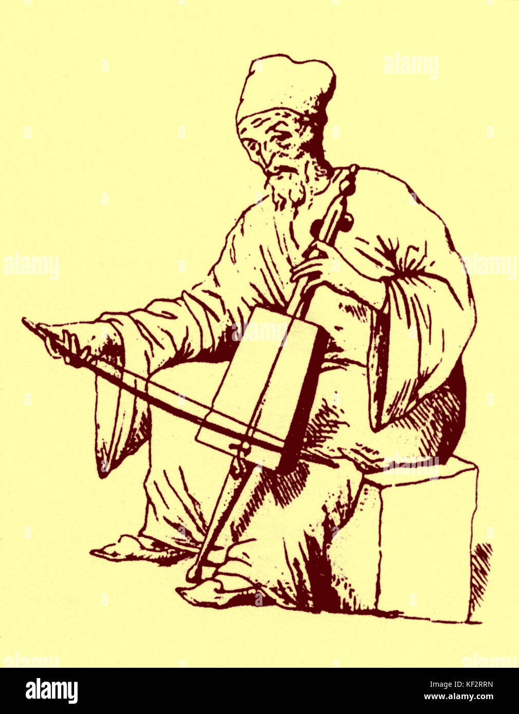 REBAB (Arabien/Persien/Ägypten) arabischer Mann spielt Rebab. antiken Streichinstrument Stockfoto