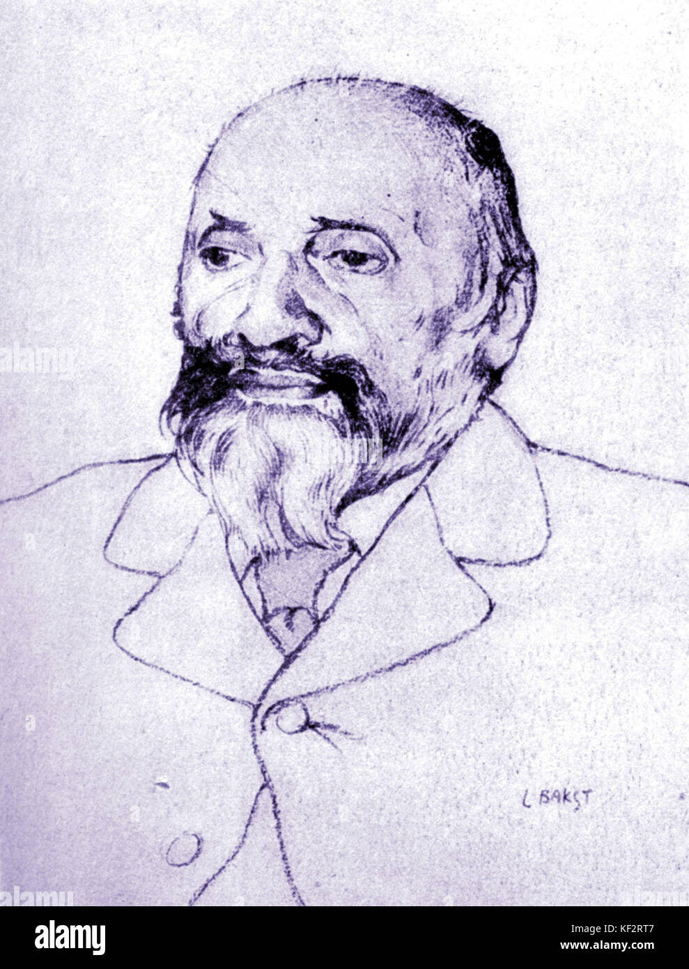Mily BALAKIREW Alexeievich von Leo Bakst russischen Komponisten (1837-1910). Stockfoto
